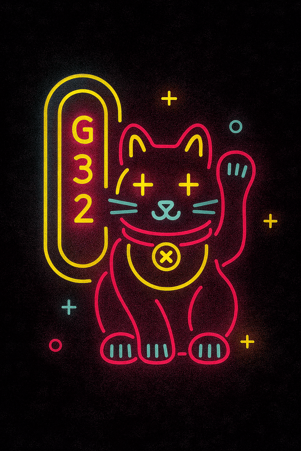 G32 Neon Cat Mascot