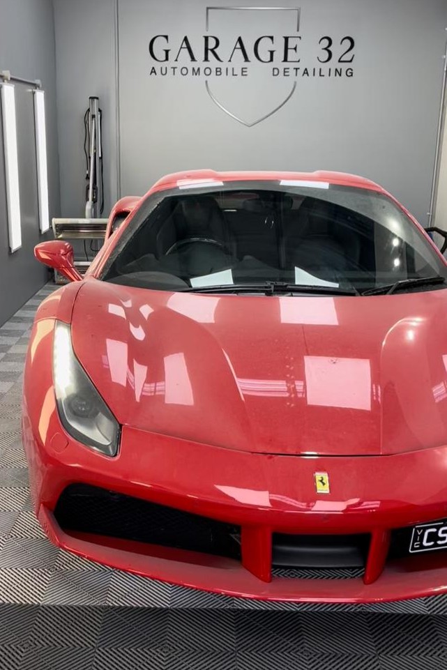 Before full detail - Ferrari with visible imperfections